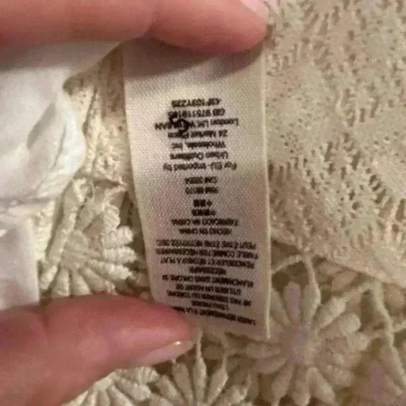 Free People Women's Ivory Lace Knit Mini Dress Size 6 - Picture 7 of 10